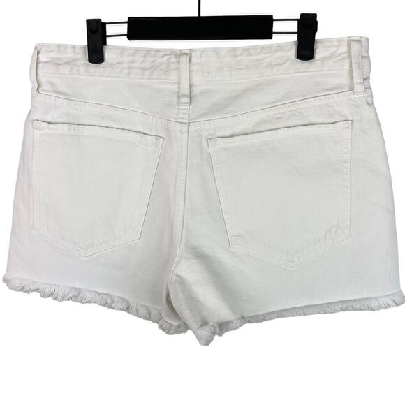Madewell Denim Shorts Size 29 Relaxed Fit White Wash Jean Cutoff in Tile White - Picture 3 of 8